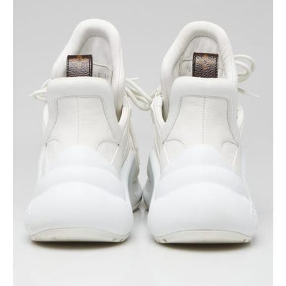 Louis Vuitton White Leather Monogram Canvas Archlight Sneaker 39 sz - Picture 3 of 16